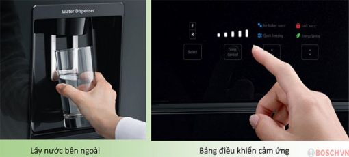 Chức năng TouchControl của tủ lạnh side by side BOSCH KAD92SB30