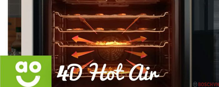 Chức năng nướng 4D Hot Air của lò nướng Bosch HBG634BB1B