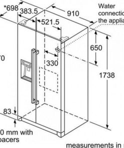 Thông số kỹ thuật  của Tủ lạnh Bosch Side by Side KAD90VB20
