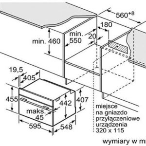 Thông số lắp đặt của lò nướng kết hợp Vi sóng Bosch CMG636BS1