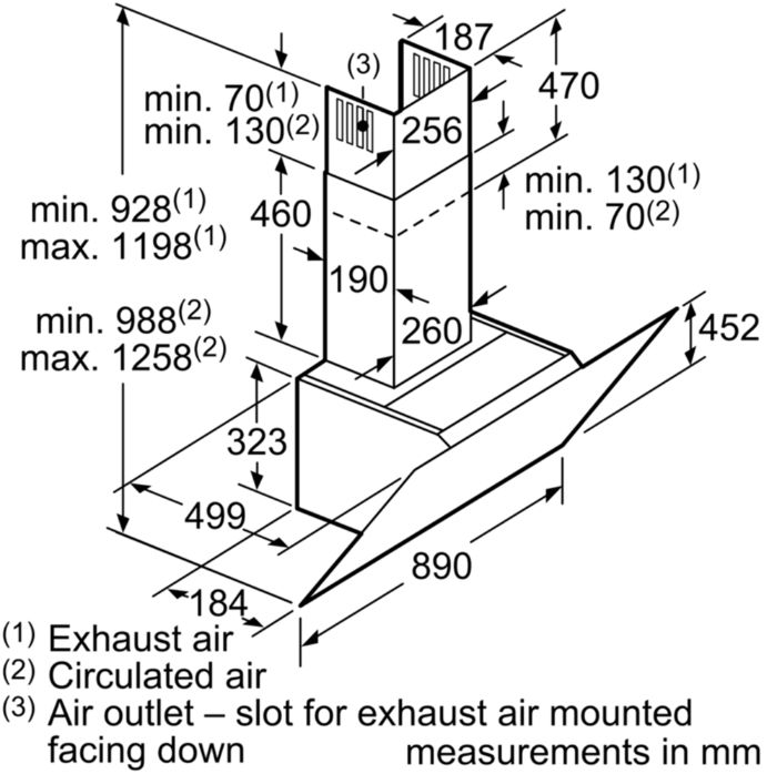 Thông số lắp đặt của máy hút mùi DWK97JQ60B