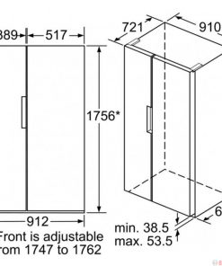 Thông số kỹ thuật Tủ lạnh Bosch Side by Side KAN92VI35O 