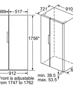 Thông số kỹ thuật Tủ lạnh Bosch 2 cánh Side by Side KAN92VI35O 