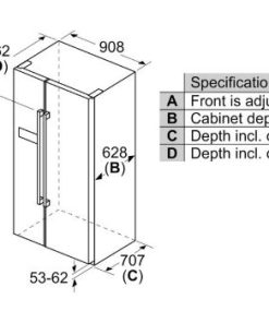 Thông số kỹ thuật của Tủ Lạnh 2 Cánh Side By Side Bosch KAN93VIFPG