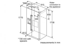 Thông số kỹ thuật của Tủ lạnh Bosch 2 cánh Side By Side KAG90AI20G