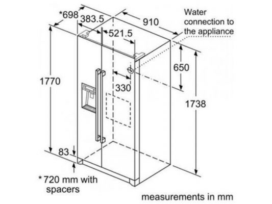 Thông số kỹ thuật của Tủ lạnh 2 cánh Side By Side model KAI90VI20G 