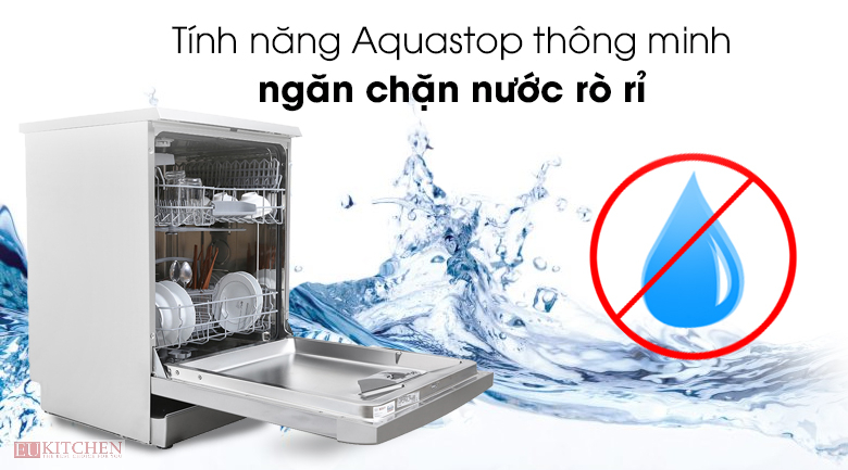 Máy rửa bát Bosch SMU6ECS57E được tích hợp hệ thống AquaStop có thể ngăn chặn chống rò rỉ nước, bảo vệ chống lại các hư hỏng có thể do nước gây ra.