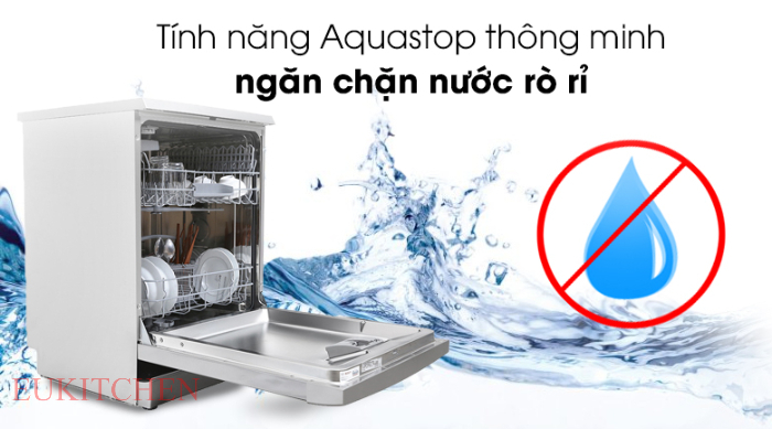 Máy rửa bát Bosch SMS4HAW48E được tích hợp hệ thống AquaStop có thể ngăn chặn chống rò rỉ nước, bảo vệ chống lại các hư hỏng có thể do nước gây ra.