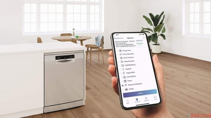 Tính năng Home Connect thông minh được tích hợp trên máy rửa bát Bosch SMI6ZCS49E