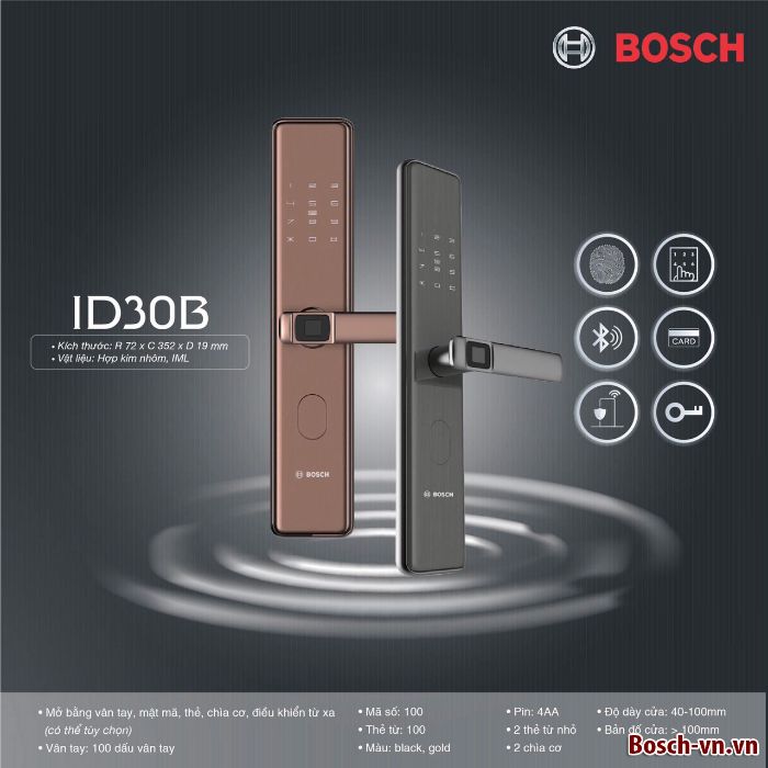    Khóa Cửa Điện Tử Bosch ID30B cho bạn sự hài lòng khi sử dụng 