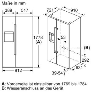 Thông số kỹ thuật của Tủ lạnh Side By Side Bosch KAD92HBFP