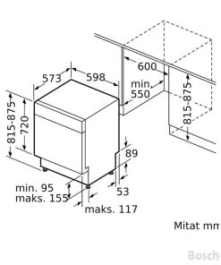 Thông số lắp đặt của Máy rửa bát Bosch SMU6ZCS52S