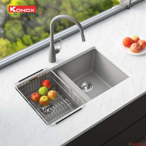 Chậu rửa bát Konox Granite Veloci 760D Grey nhập khẩu Châu Âu