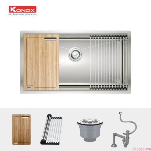Chậu rửa Konox Workstation - Undermount Sink KN8046SU thiết kế tinh xảo