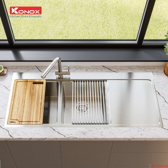 Chậu rửa Konox Workstation - Topmount Sink KN11650TD thiết kế tinh xảo
