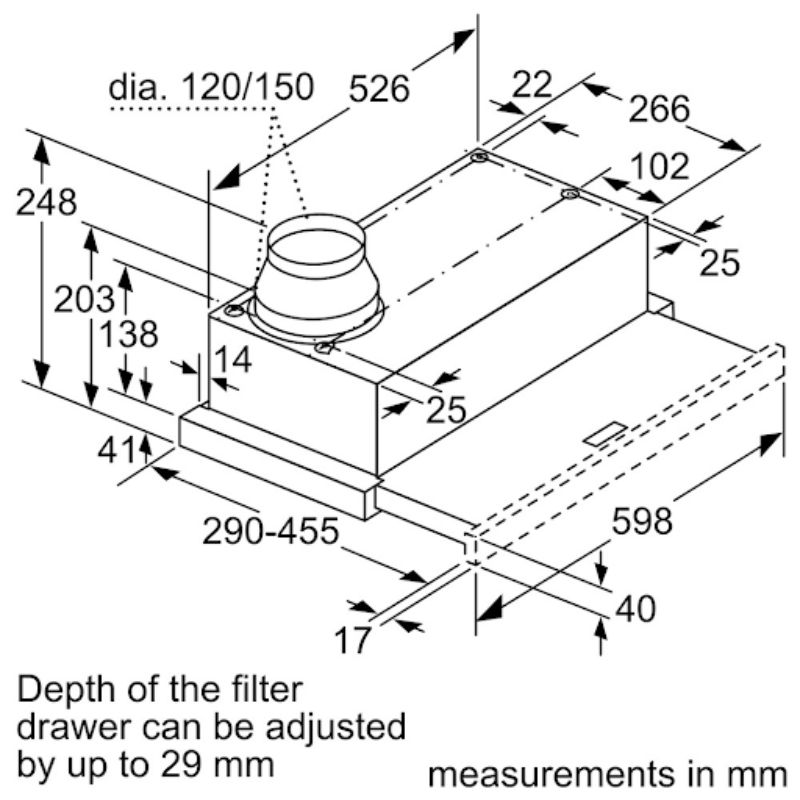 Thông số kỹ thuật máy hút mùi Bosch DFM063W56B