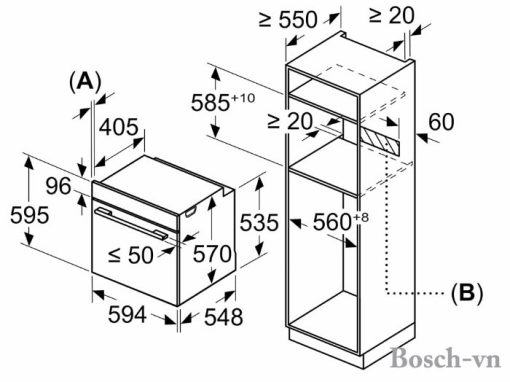 Thông số kỹ thuật của Lò Nướng Bosch HBA534EB0K