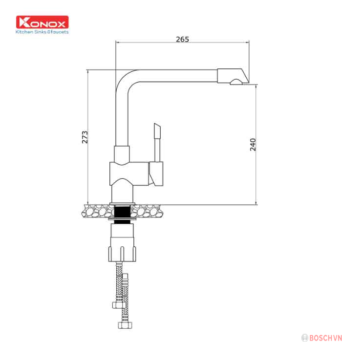Thông số kỹ thuật của Vòi rửa Kitchen Faucet KN1205