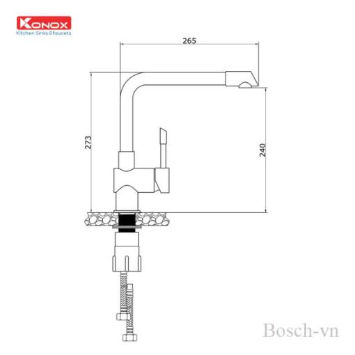 Thông số kỹ thuật của Vòi rửa Konox Kitchen Faucet KN1205