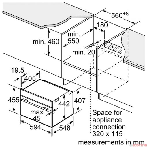 Thông số kỹ thuật của Lò hấp Bosch CDG634AB0