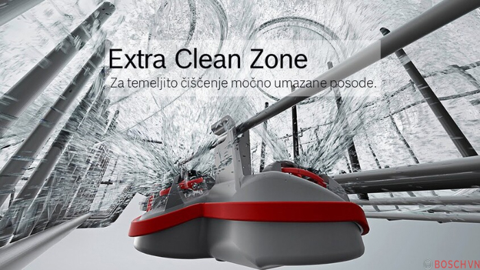 Tính năng Extra Clean Zone giúp rửa sạch một vết bẩn cứng đầu