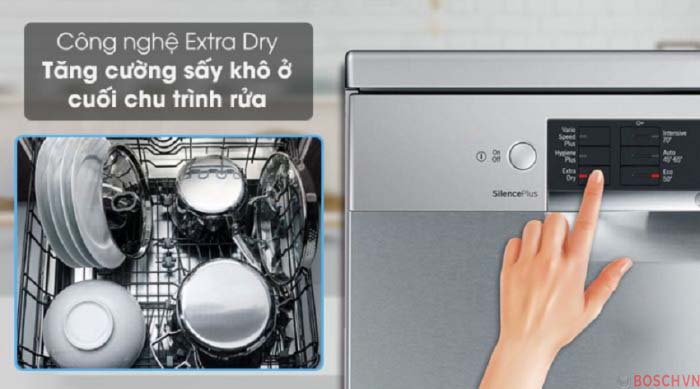  Tính năng Extra Dry của Máy rửa bát Bosch SMV6ZCX16E (hình minh họa)
