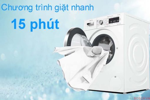 Chế độ giặt nhanh 15 phút của Máy giặt Bosch WAW28440SG