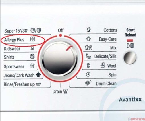 Chức năng Allergy Plus của Máy giặt Bosch WAW28440SG
