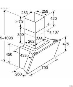 Thông số kỹ thuật của Máy hút mùi Bosch DWK81AN60