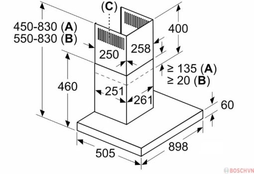 Thông số kỹ thuật của Máy hút mùi Bosch DWB97BK61T